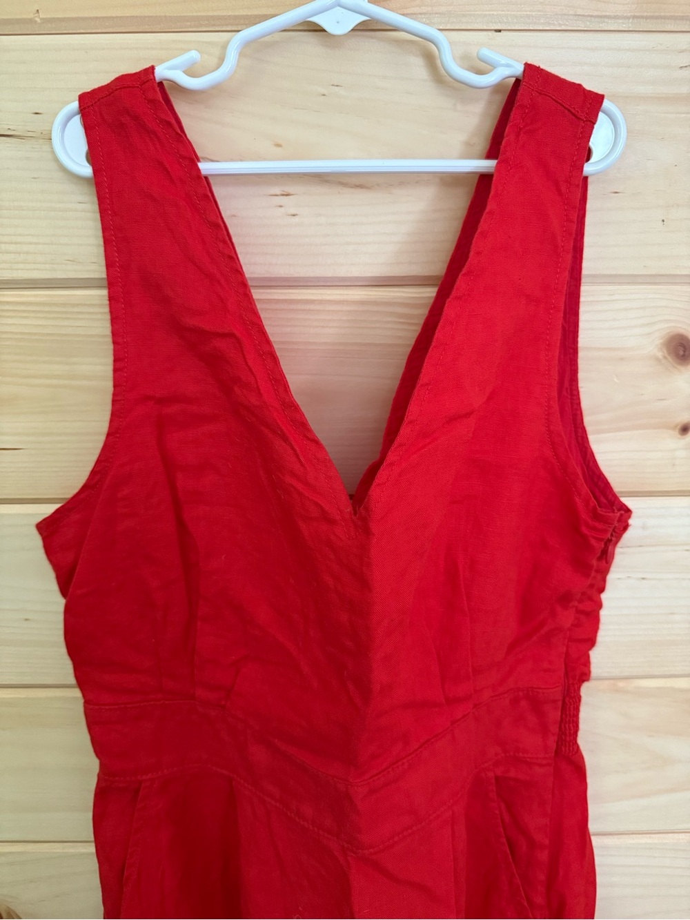 Cynthia Rowley Red V-Neck Sleeveless Maxi Dress - Picture 2 of 5